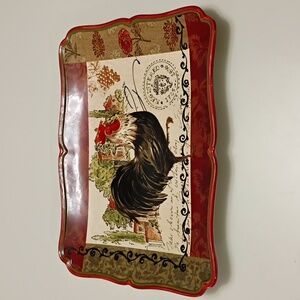 Certified International Rooster Design Tray